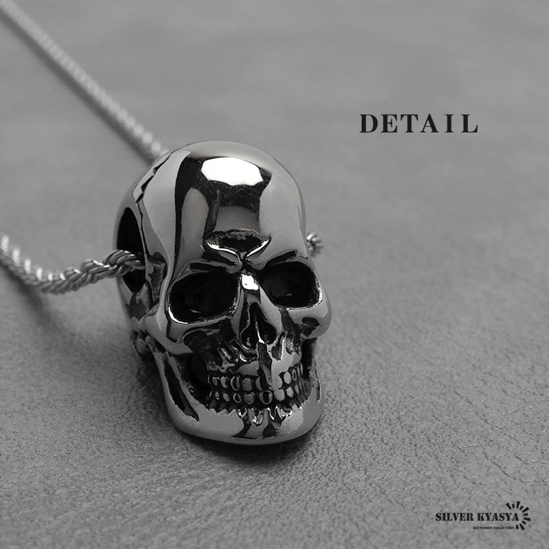 ステンレス スカルネックレス シルバー [n754-silver] | スタイルで
