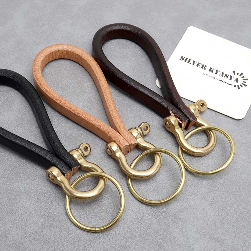 アメリカン レザーキーリング [z037] | キーチェーン、キーリングなど