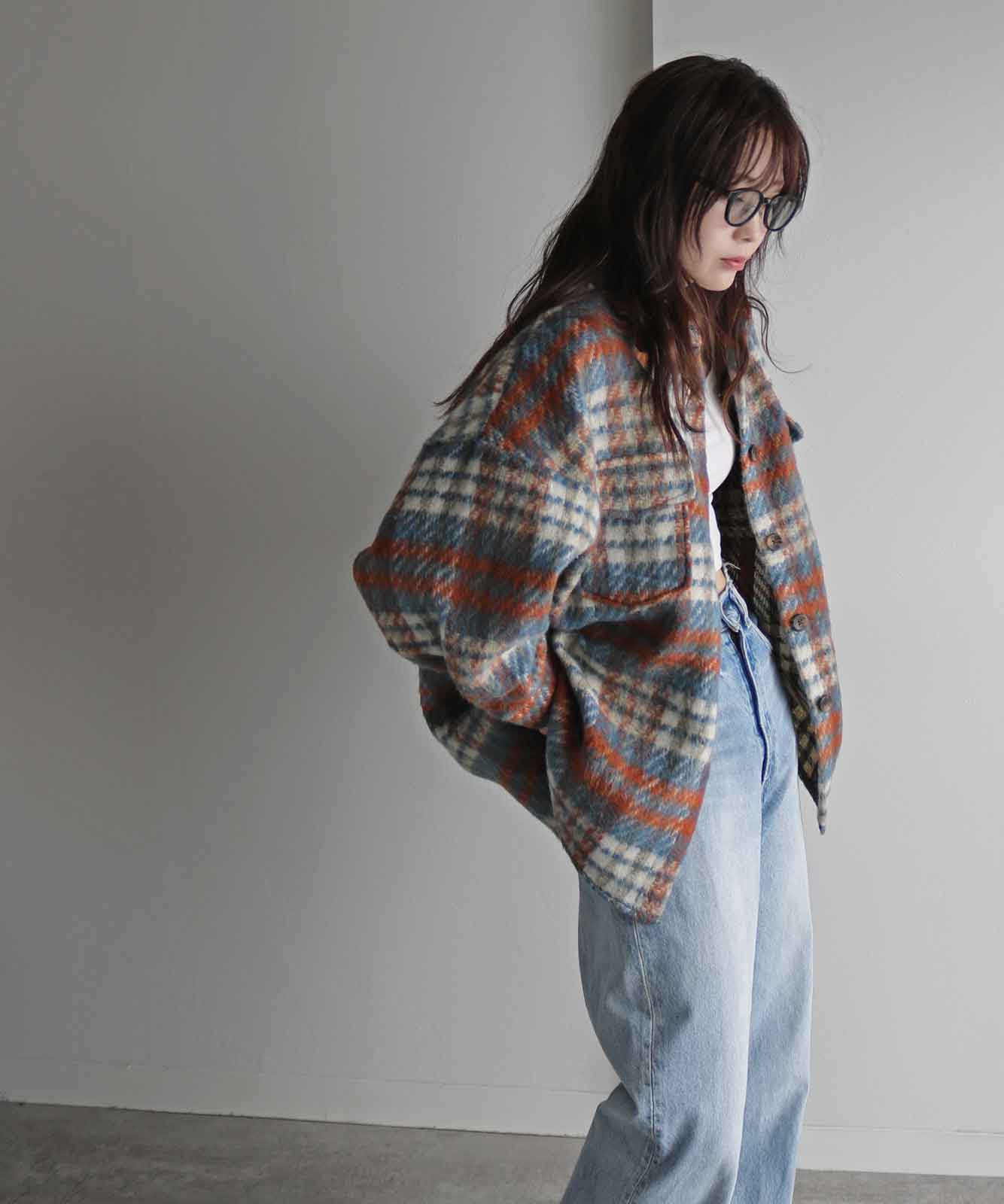 ウール混シャギーチェックシャツジャケット | TOPS | Studio Apartment