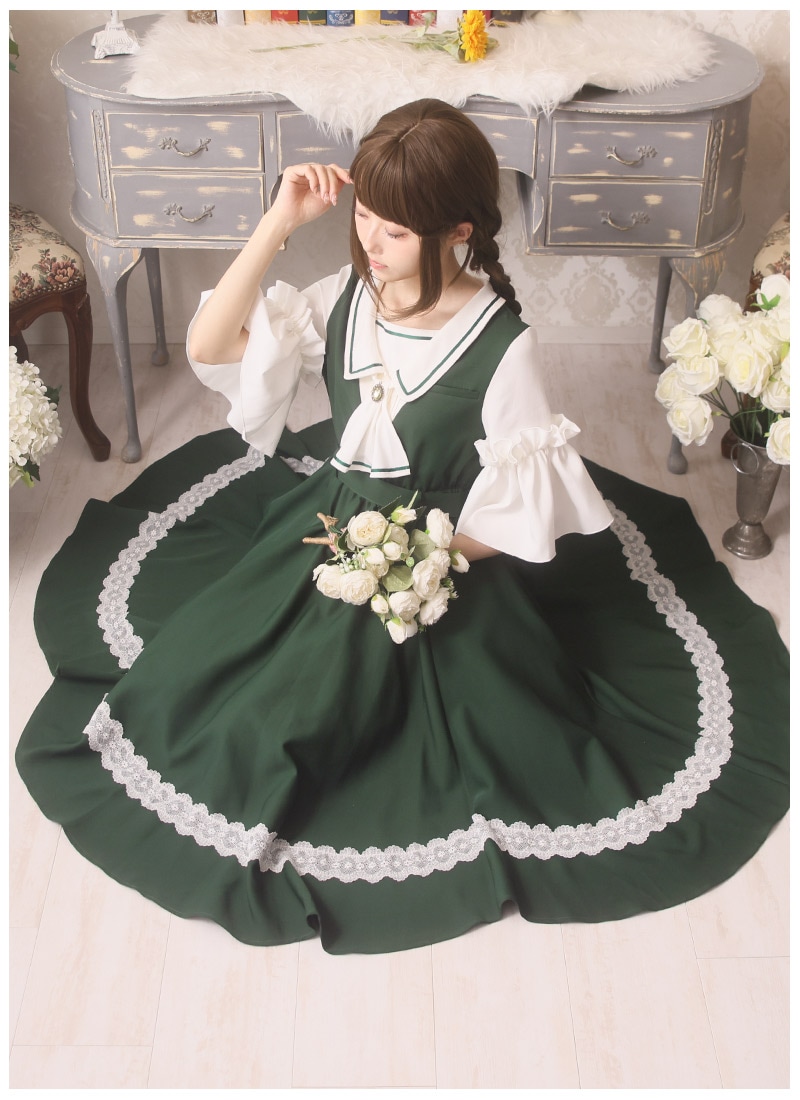 最短即日出荷】四つ葉広がる全円スカート.+*シロツメクサの上品