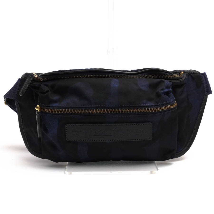 極美品✨フェリージ 1052 オールレザー ボディバッグ ネイビー シボ革