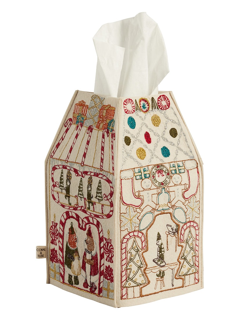 Coral&Tusk Holiday ティッシュボックスカバー Home for the Holidays