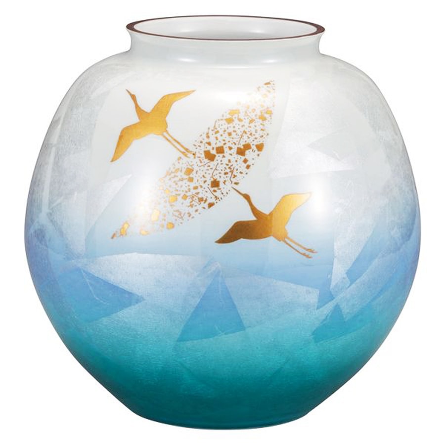 九谷焼 花瓶 10号・銀彩 金鶴 | 花瓶 | 伝統工芸品・和風記念品 通販