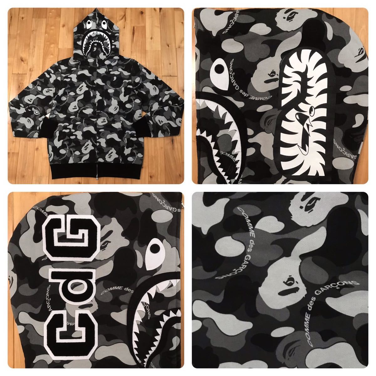 COMME des GARCONS × BAPE シャーク パーカー XLサイズ CDG shark full