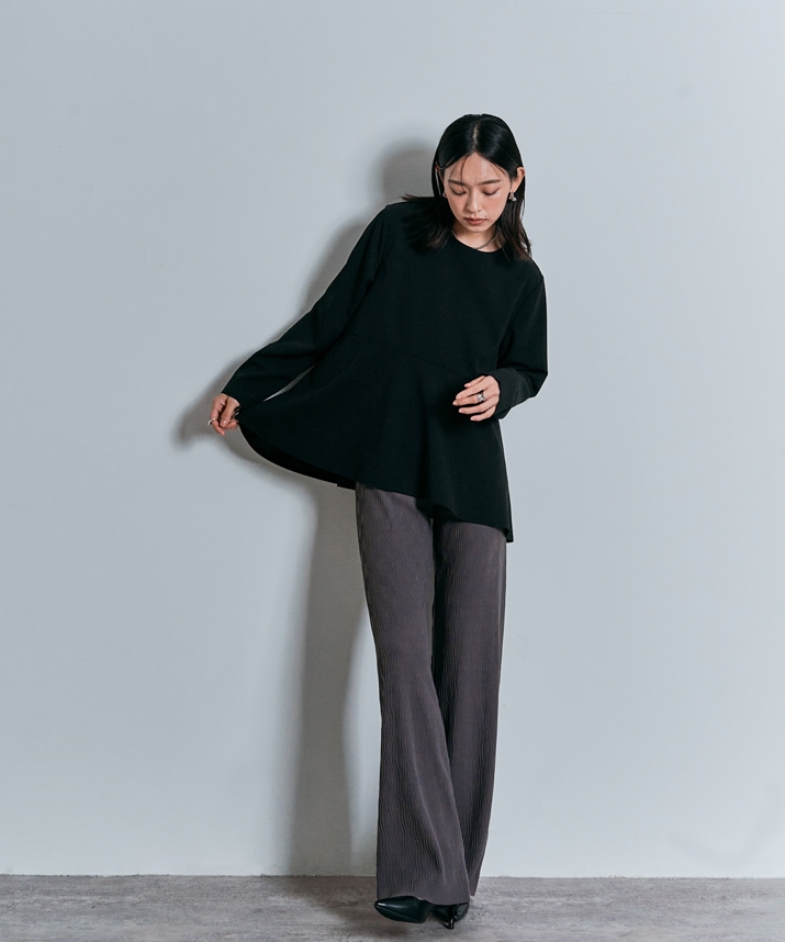 ロングスリーブペプラムブラウス 全3色 2サイズ 【SALE】 | トップス