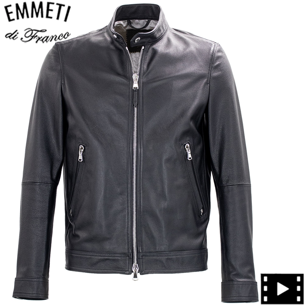 EMMETI エンメティCLINT 44 シングルライダースBLACK EMMETI