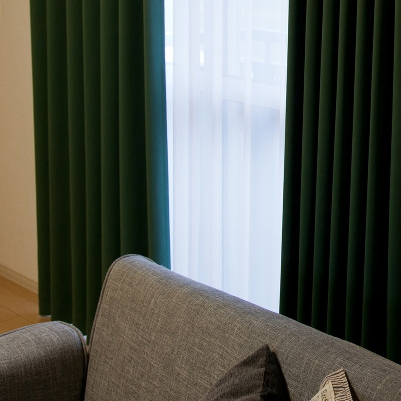 防炎・遮光1級・省エネ＞30色から選べる無地カーテン【クライン DGN