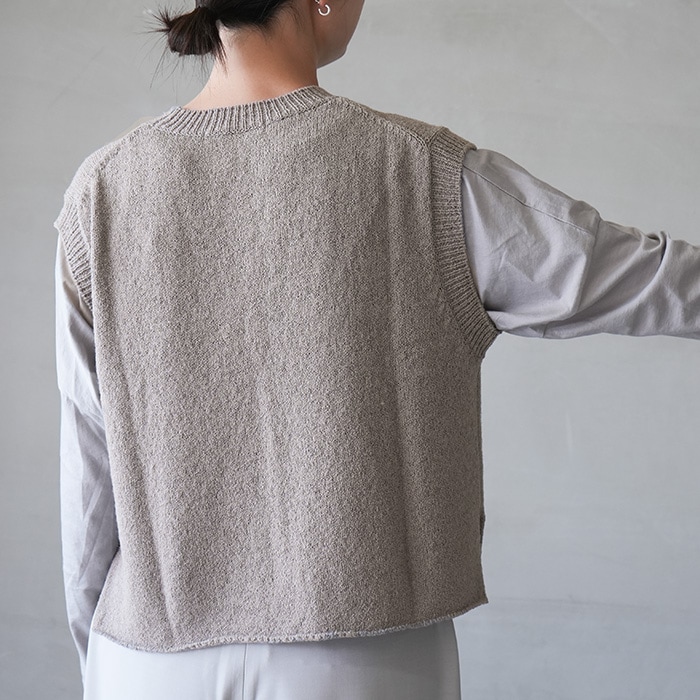e253k007) / evam eva (エヴァムエヴァ) / wool lily vest(ウール