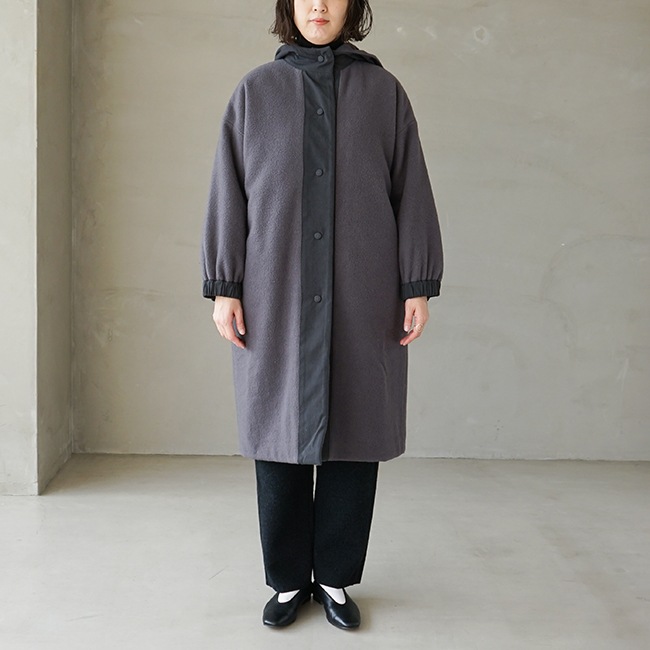 □(e223t180) / evam eva (エヴァムエヴァ) / wool padding hooded
