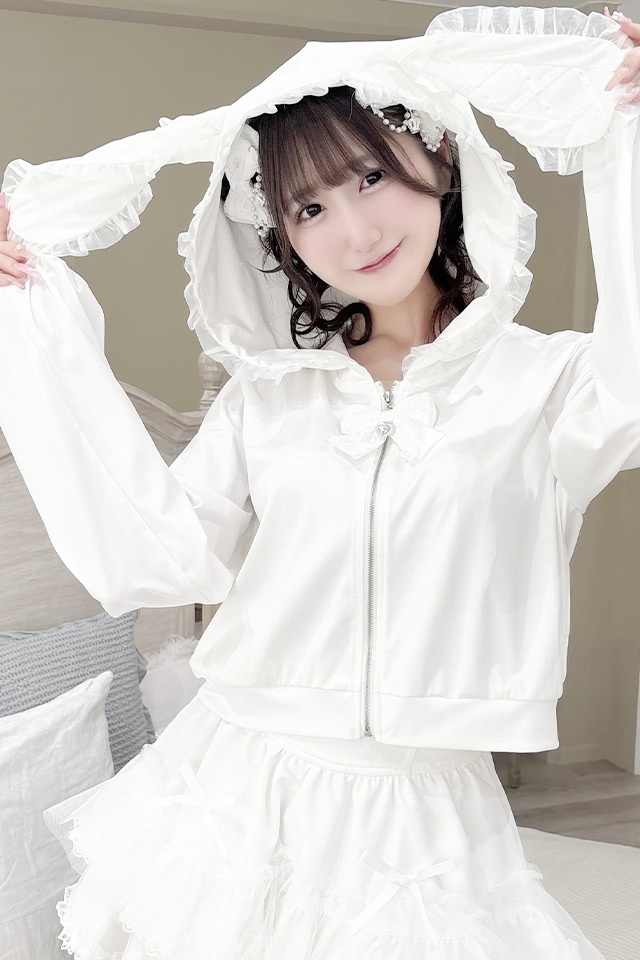 Princess Melody】うさみみ冷感パーカー'25バージョン - ホワイト size