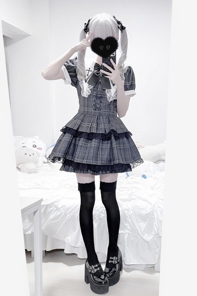 MA*RS】【2点SET】クロス刺繍3段フリルセットアップ