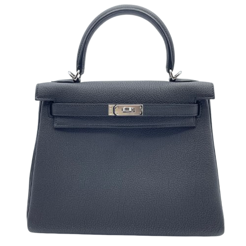 現金特価】エルメス ケリー 25 ノワール トゴ シルバー金具 K刻印