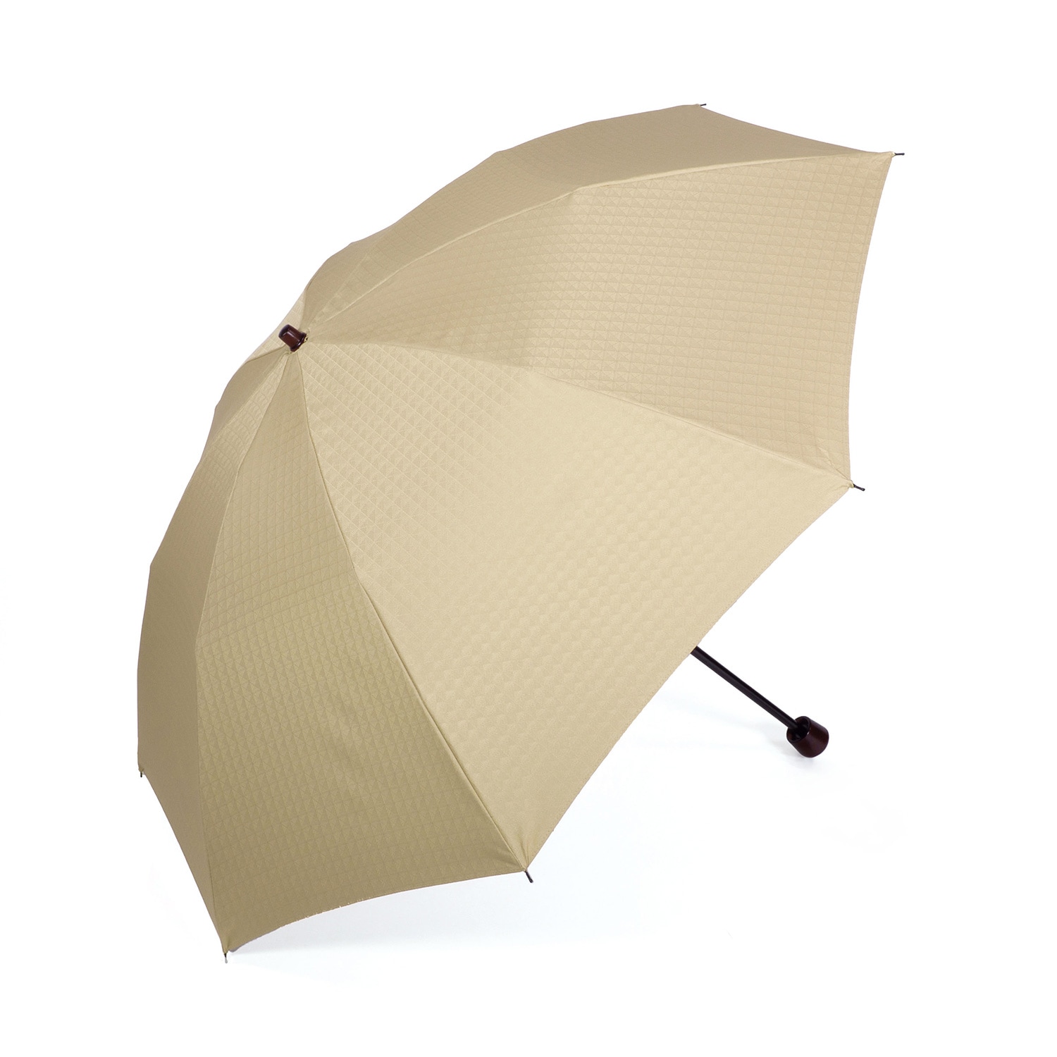 レディース晴雨兼用傘】一級遮光キューブ-折りたたみ-ベージュ｜トンボ