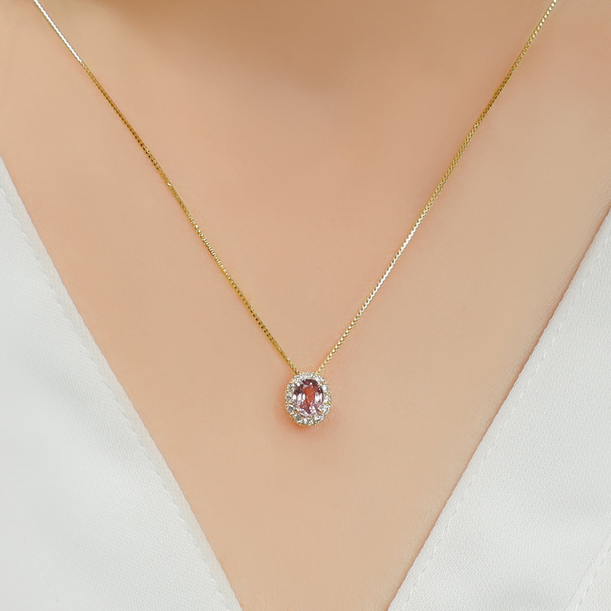 パパラチアサファイア ネックレス K18 / s0579spyg ジュエリー専門店