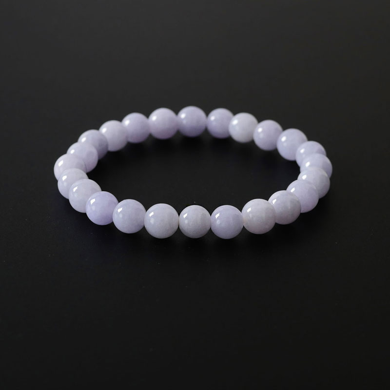 ミャンマー産ラベンダー翡翠ブレスレット（鑑別書付） 8mm｜マライカ