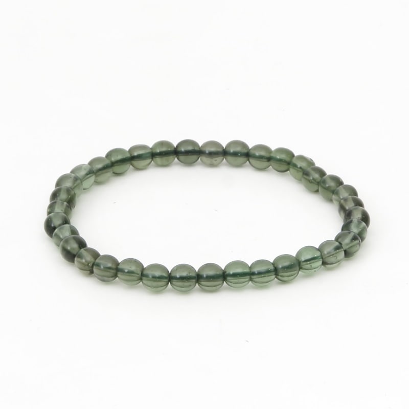 鑑別書付 モルダバイト丸玉ブレスレット 5mm ｜マライカ公式通販