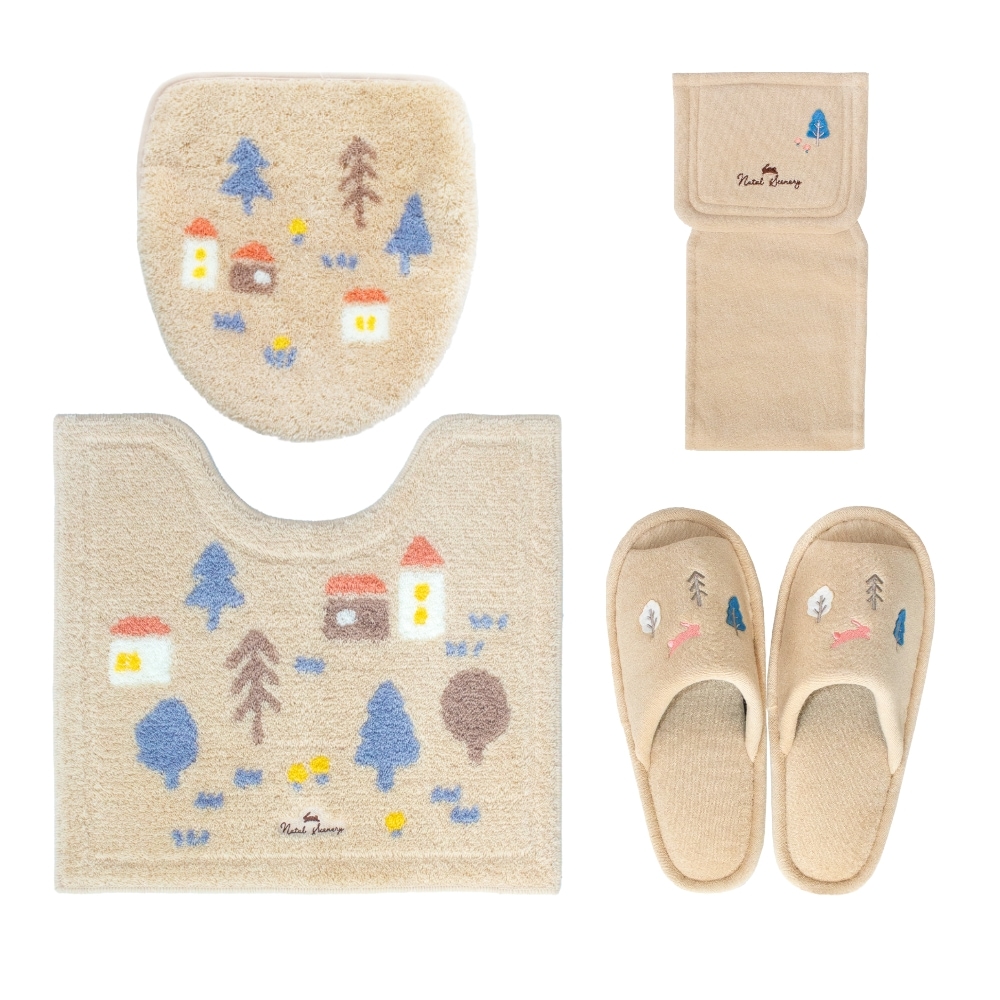 ナタルシーナリー トイレ4点セット （ トイレマット+トイレフタカバー