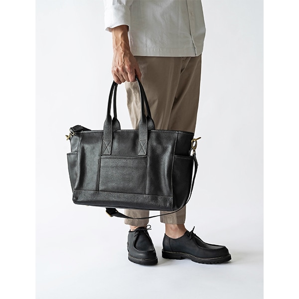 ビジネス ショルダートートバッグ レザー本革 JAMISON BLACK ブラック