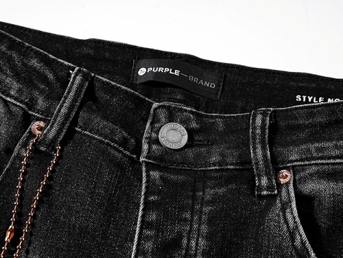 PURPLE BRAND ウォッシュド ダメージデニム イン ブラック PU128