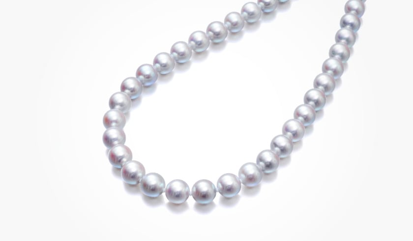 あこやナチュラルグレー本真珠9.5-10.0mmパールネックレス プレゼント
