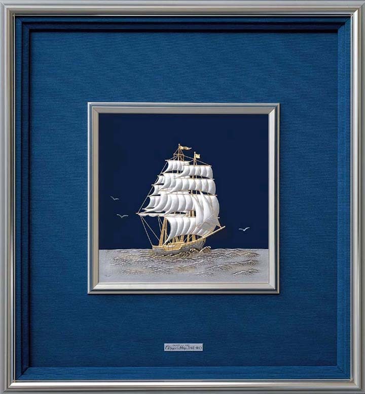 武比古 純銀 金属額 帆船 9号 | 銀製品,武比古 | 森銀器製作所公式