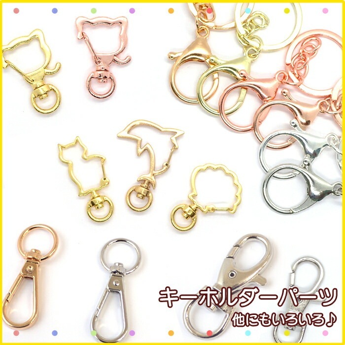 キーホルダーパーツ【01】【1個売り】全長約63mm ナスカン 二重カン