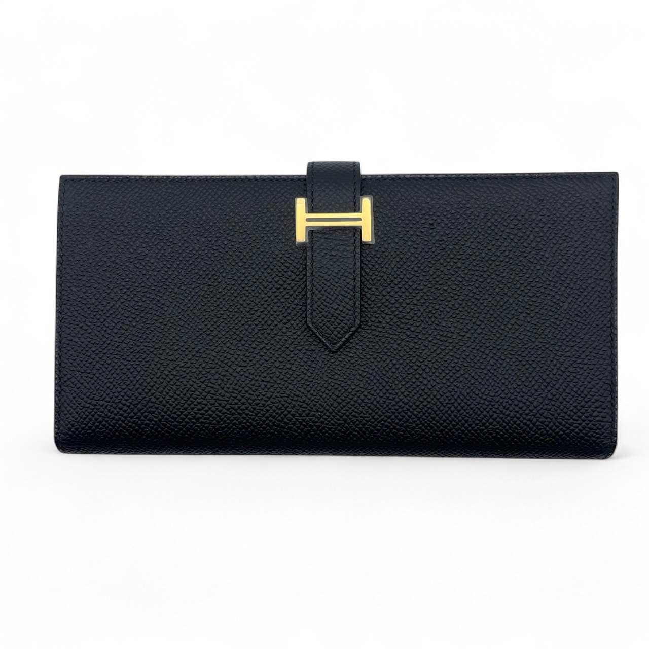 エルメス べアン黒 レザー 名刺入れ 二つ折り式 値引きOK エルメス べ