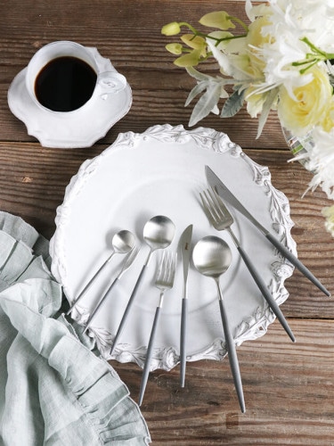 Cutipol カトラリーGOA WHITE x SILVER クチポール ～ サラグレース