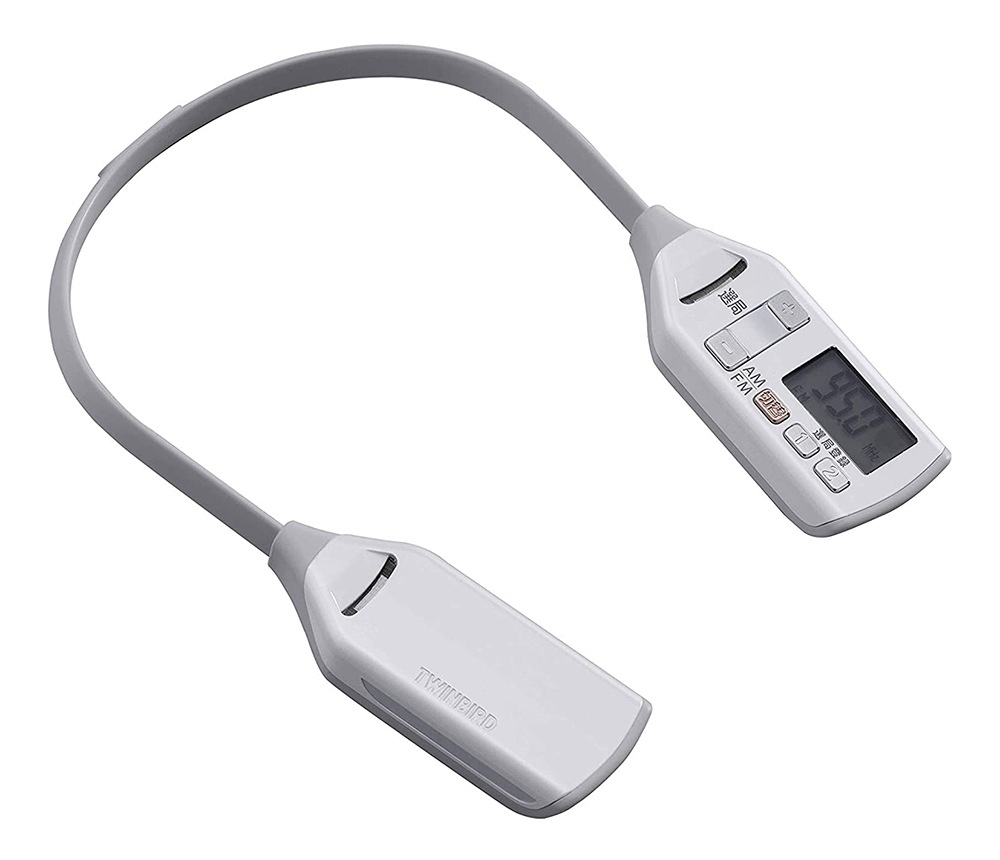 ツインバード 着るラジオ/首掛けラジオ AM/FM/ワイドFM対応 AV-J336PW
