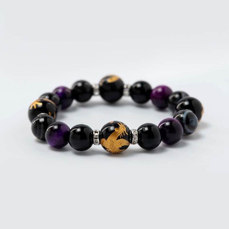 魔除け・厄除け 風水四神 オニキス&パープルタイガーアイ