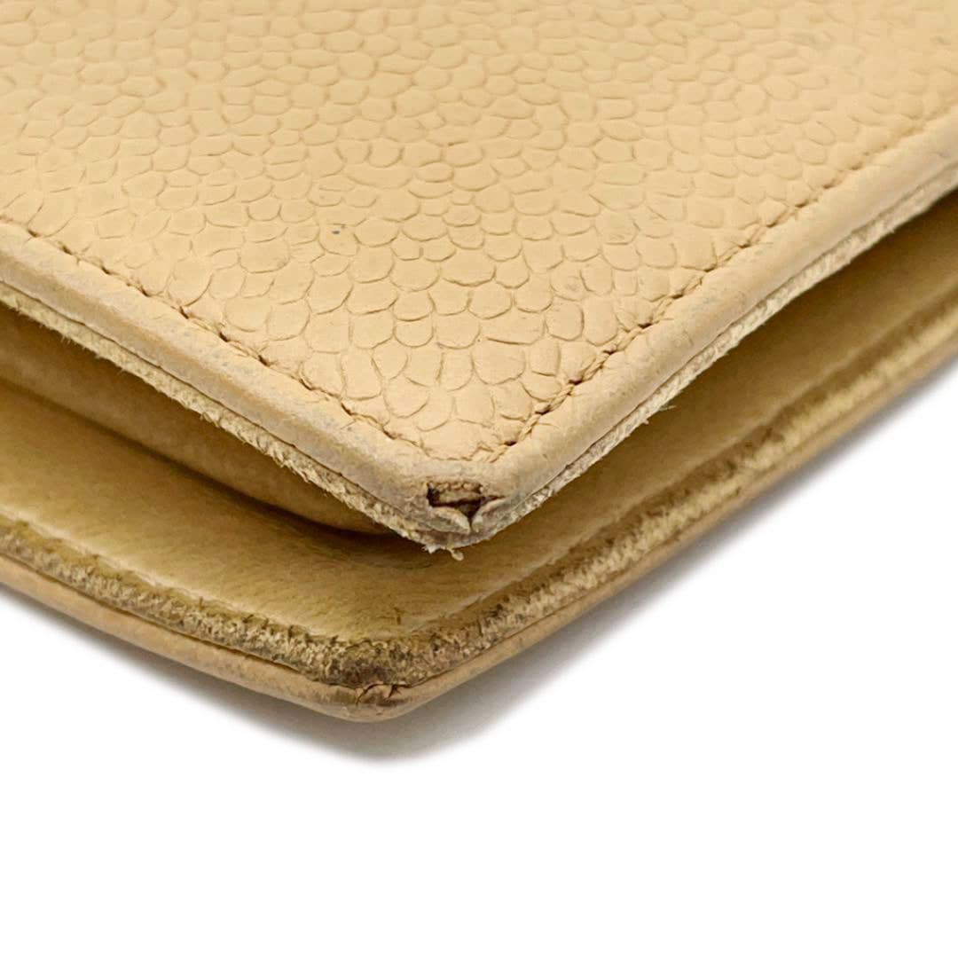 CHANEL シャネル 二つ折りがま口長財布 ココマーク キャビアスキン