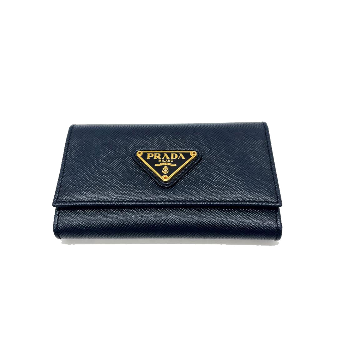 PRADA プラダ 6連キーケース サフィアーノレザー ネイビー ゴールド