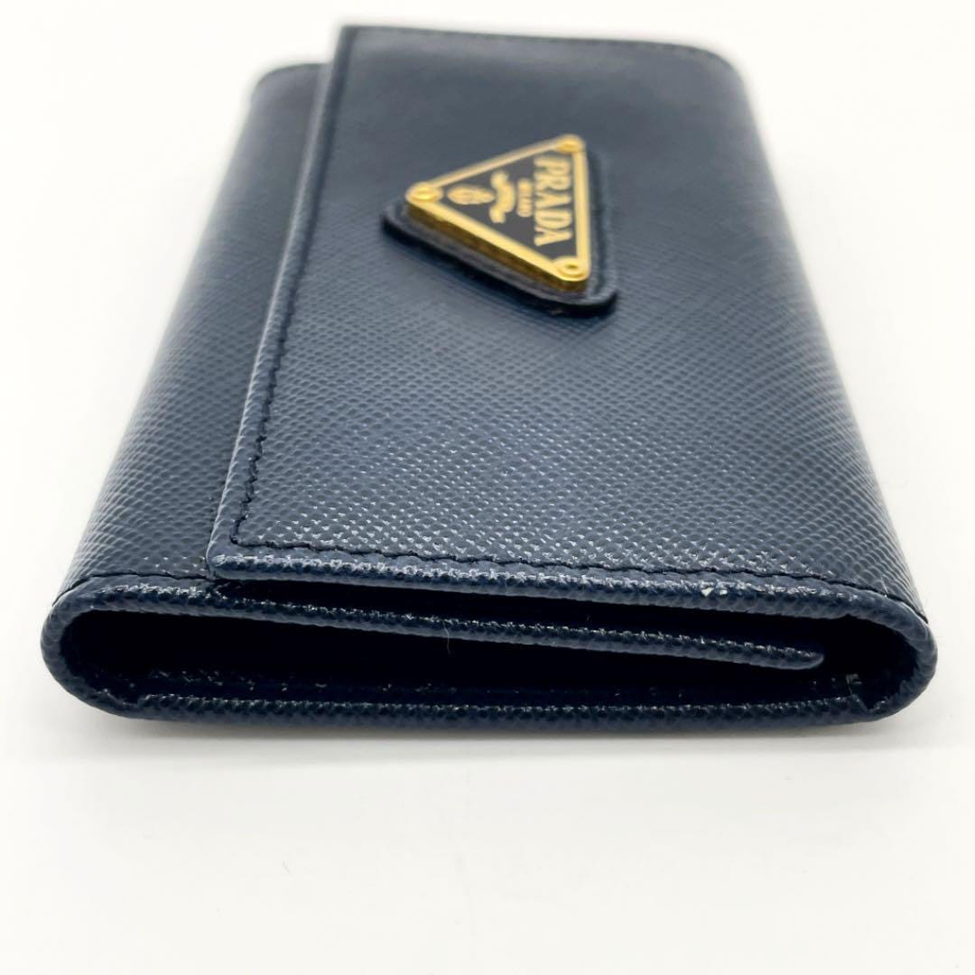 PRADA プラダ 6連キーケース サフィアーノレザー ネイビー ゴールド