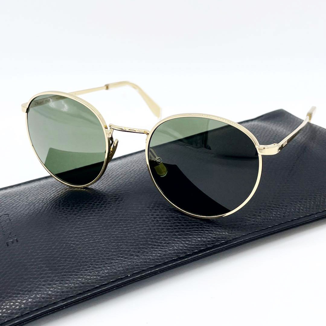 CELINE セリーヌ サングラス ボストン型 グリーン ゴールド CL40100U