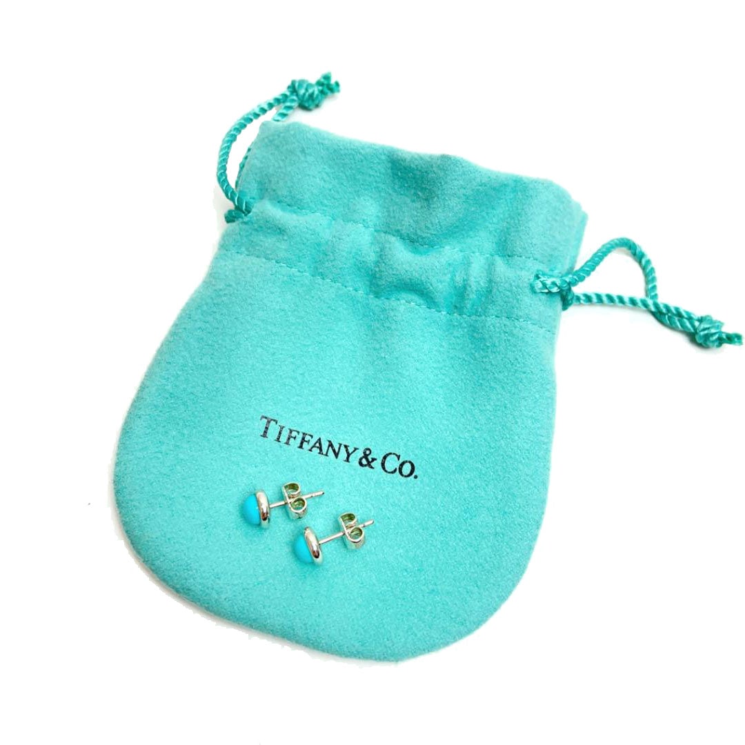 TIFFANY ティファニー カボション バイザヤード ピアス ターコイズ