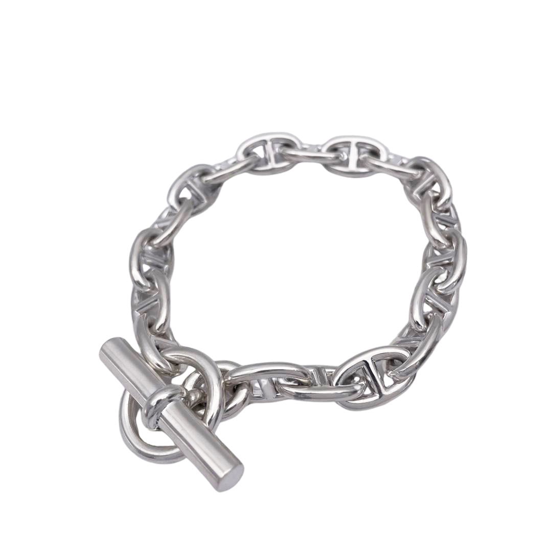 HERMES エルメス ブレスレット シェーヌダンクルMM 18コマ Ag925