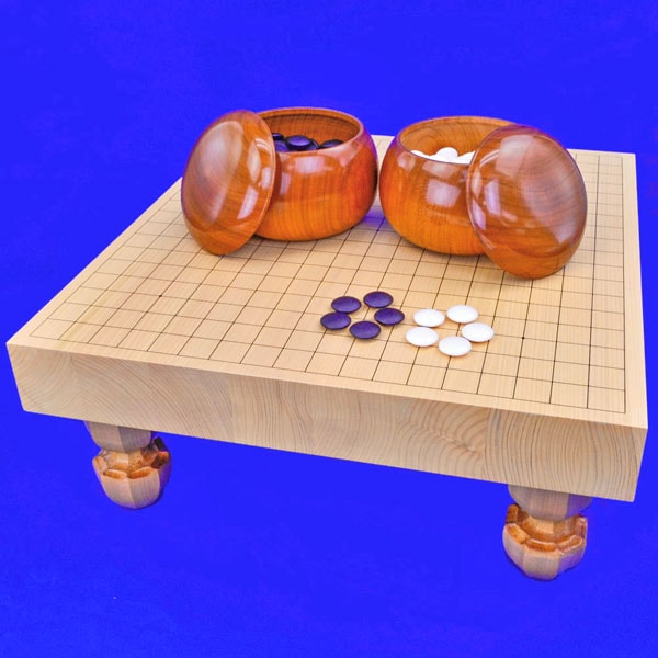 囲碁セット 国産桧2寸ハギ足付碁盤セット(蛤碁石25号・桜碁笥大) | 足