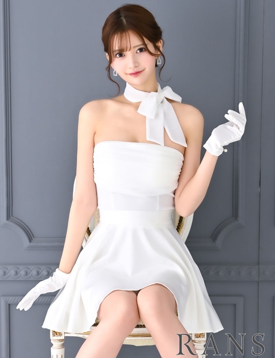 Sのみ即納][instock]【RANS】ミニ/ドレス/セットアップ/ホワイト/ベア