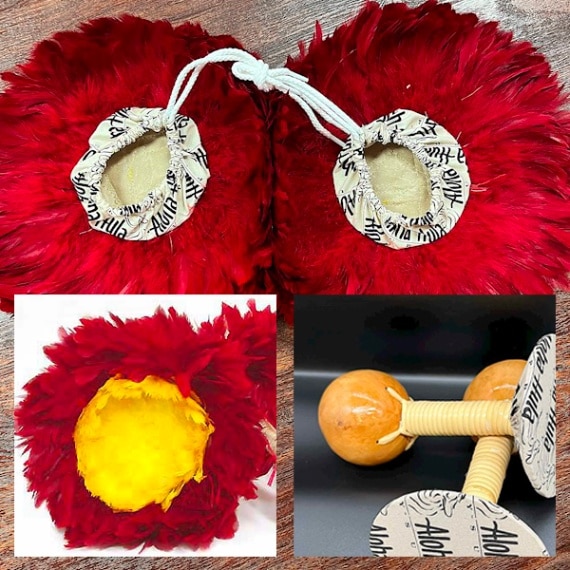 ウリウリ赤黄（着脱式）Lサイズ 2本セット 直径26~32cm 羽根の厚み13cm