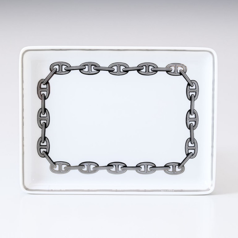 エルメス HERMES シェーヌダンクル プラチナ 4189P 16cm×12cm スクエア