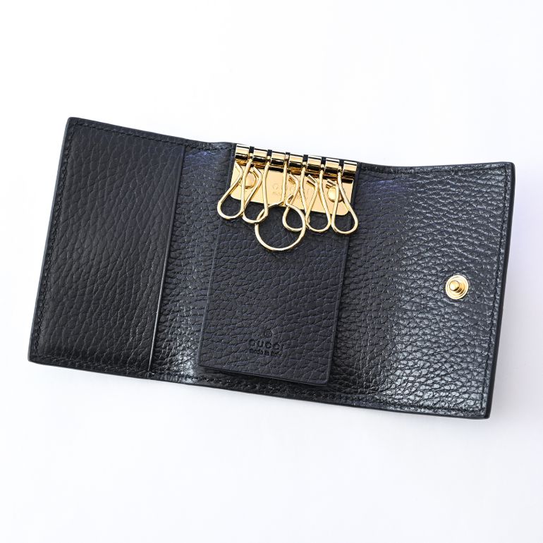 名入れ可有料】グッチ GUCCI キーケース プチ マーモント ダラーカーフ