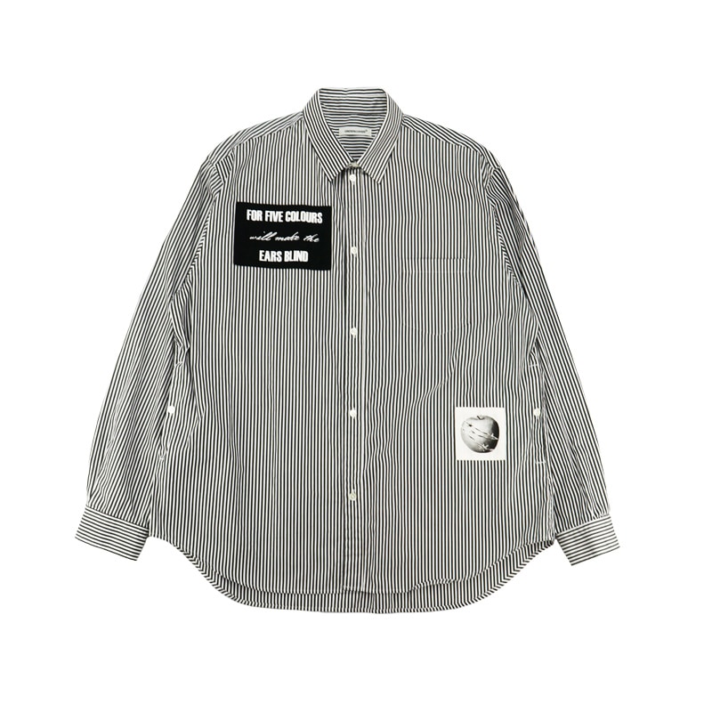 新品タグ付 アンダーカバー ストライプ フロントロゴ Yシャツ 633KZ