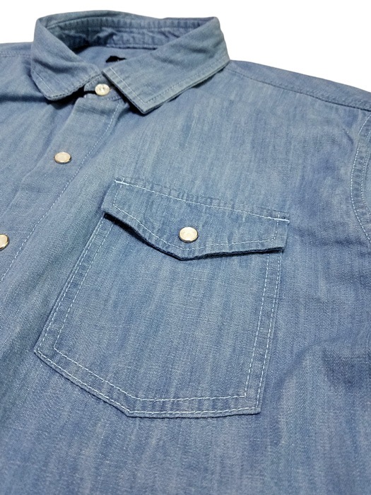 70%OFF】roar ロアー デニムシャツ ブルー 6.5oz SLUB DENIM BASIC