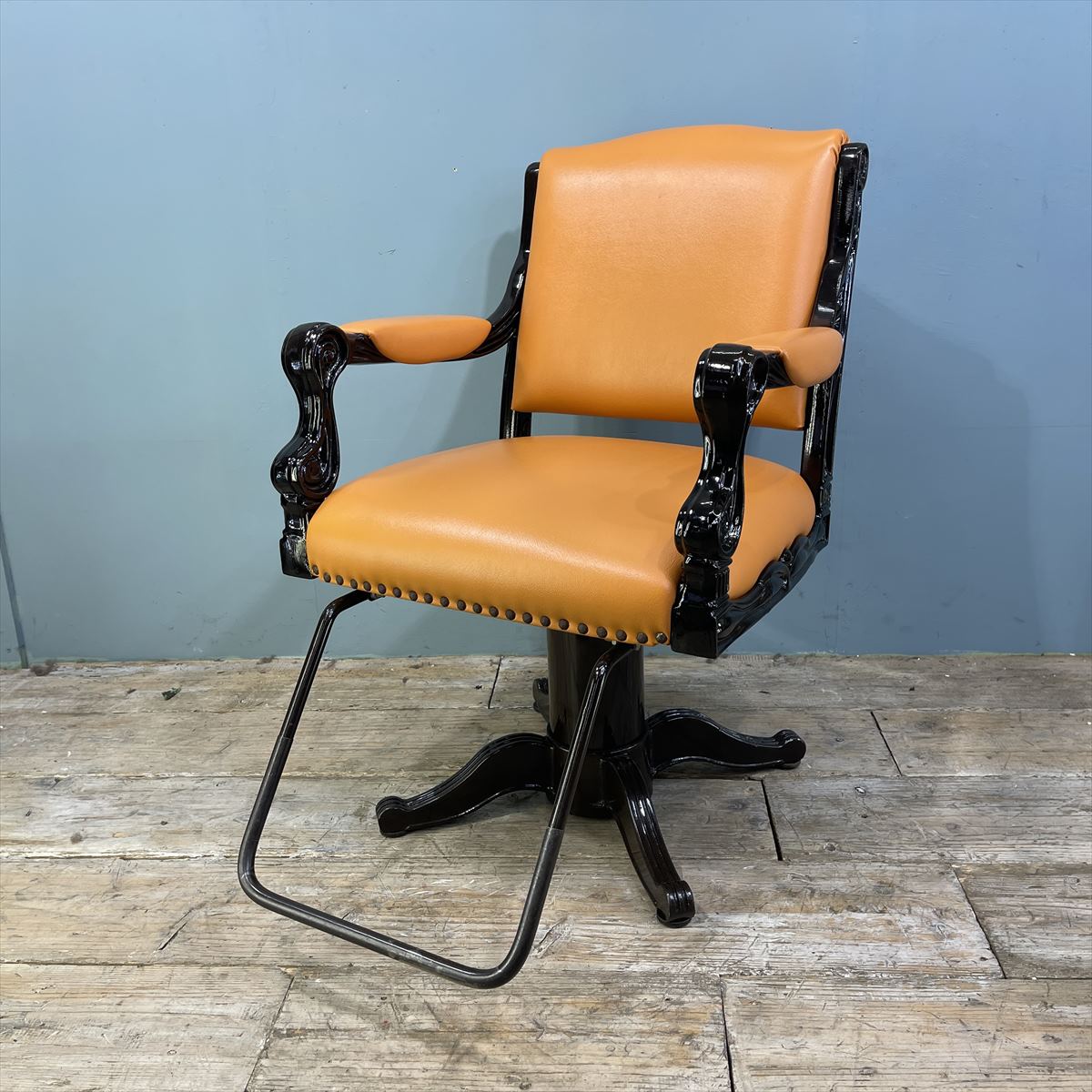 生産終了美容室理容室セット椅子スタイリングチェアーキャメルブラウン