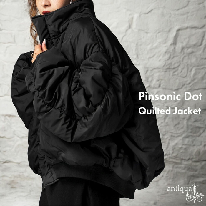 ピンソニック加工 立体ドット ブルゾン レディース 送料無料・メール便