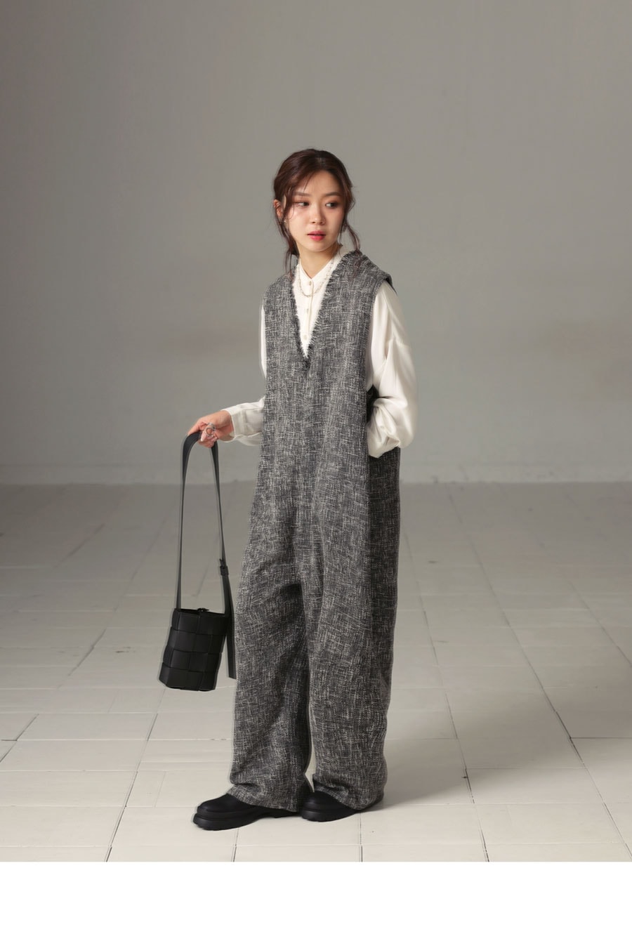 ツイードオールインワン オールインワン レディース 送料無料・メール