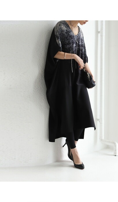 切替コクーンワンピ ワンピース レディース 半袖 送料無料・再再販