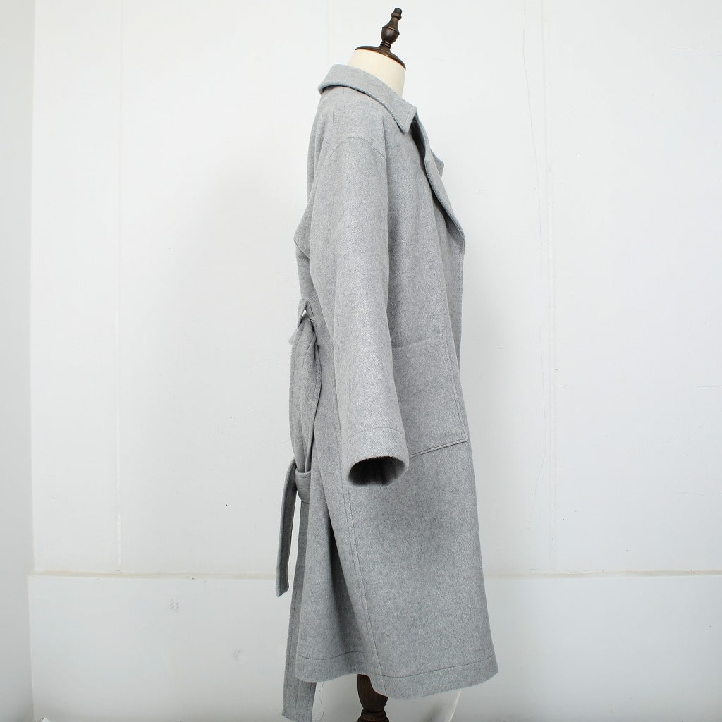 ATHA アタダブルメルトン マキシコート グレー DOUBLE MELTON MAXI