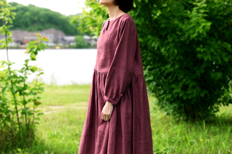 MOCAのおかーたん ハンドメイド リネンウール 洗いをかけた 綾織