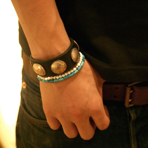 NO.62 筒型 ターコイズ ビーズブレス （小） | ブレスレット